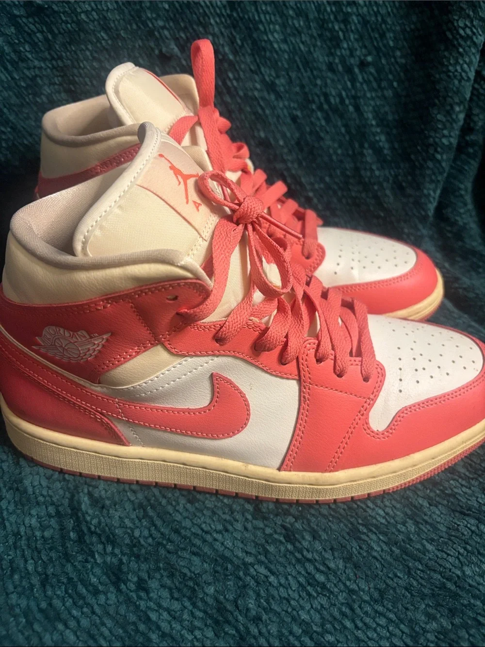Nike High-Top Sneakers - White & Coral Pink